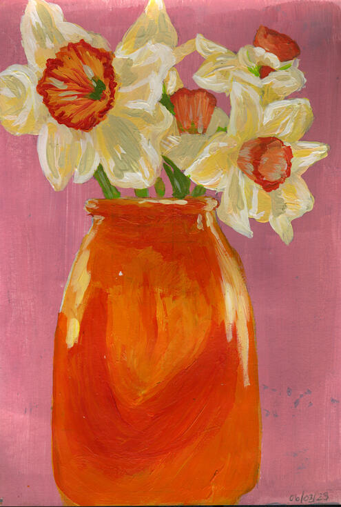 Daffodils, Acrylic on paper, 21 x 14.5 cm Daffodils, Acrylic on paper, 21 x 14.5 cm