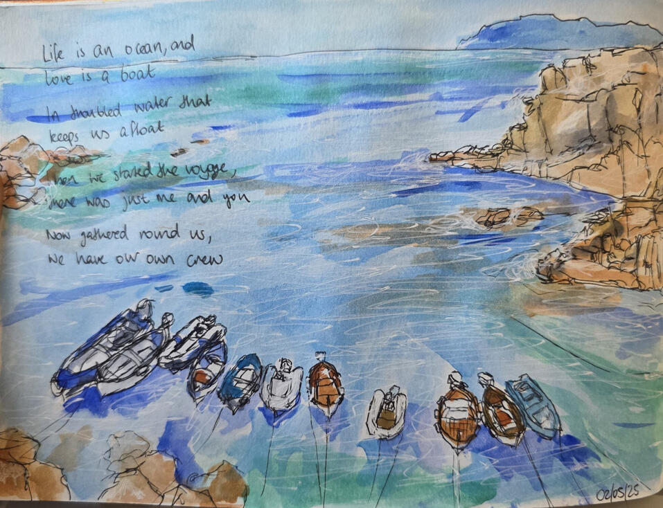 Italian Harbour, Watercolour and pen on paper, 21 x 14.5 cm Italian Harbour, Watercolour and pen on paper, 21 x 14.5 cm