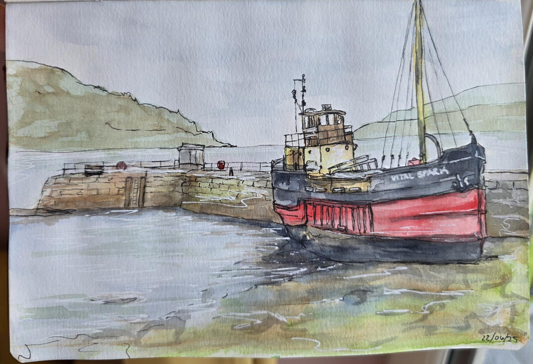Vital Spark, Watercolour and pen on paper, 18.5 x 13 cm Vital Spark, Watercolour and pen on paper, 18.5 x 13 cm